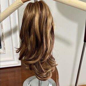 PrettyLittleThing Golden Brown Layered clip in ponytail